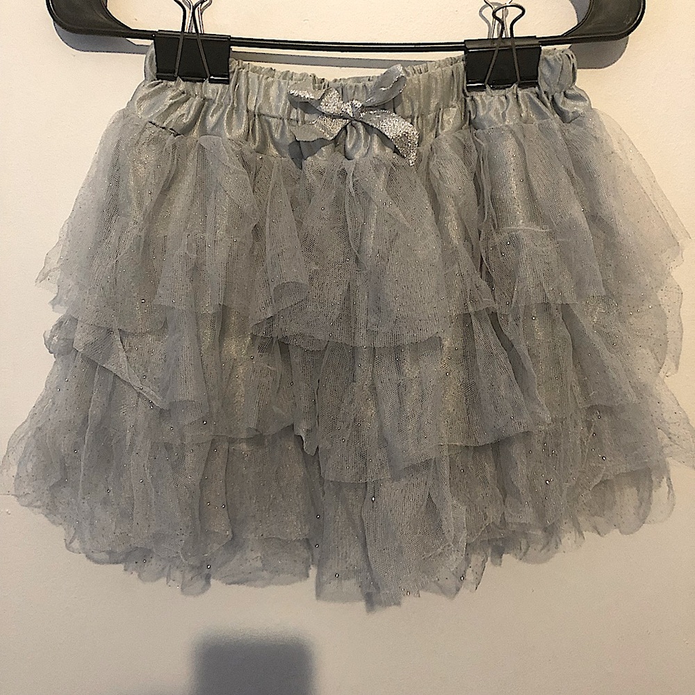 Hot topic gray tiered glitter tutu NWT